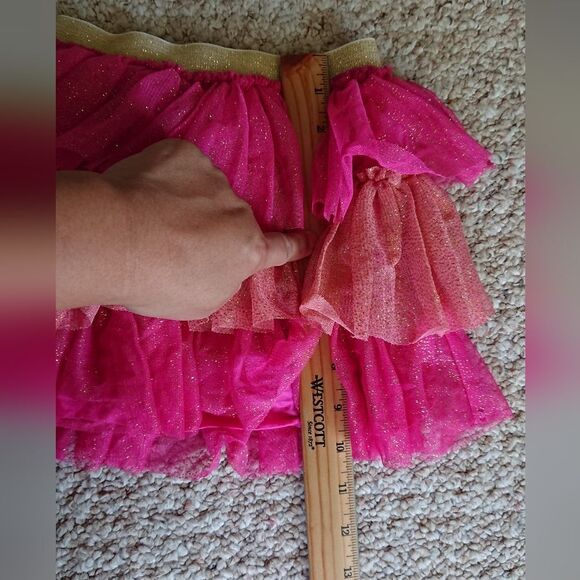 Tucker + Tate Tulle 3 layers tiered gold sparkle pink Skirt sz 3 - Picture 9 of 9